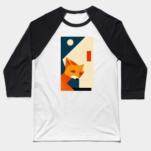 Funky Fox - Abstract Urban Design Baseball T-Shirt